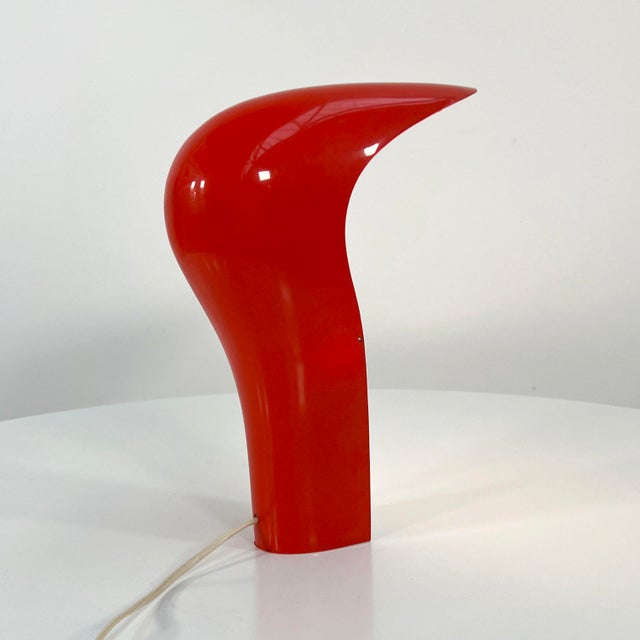 Red Coral Pelota Table Lamp by Cesare Casati for Lamperti, 1970s For Sale - Image 8 of 11