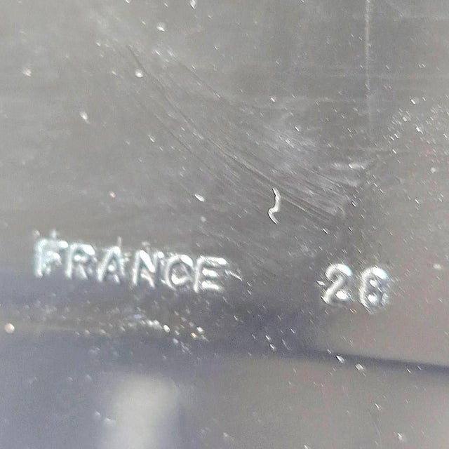 Glass 1980s Arcoroc France "Octime" Black Oval Platter For Sale - Image 7 of 8