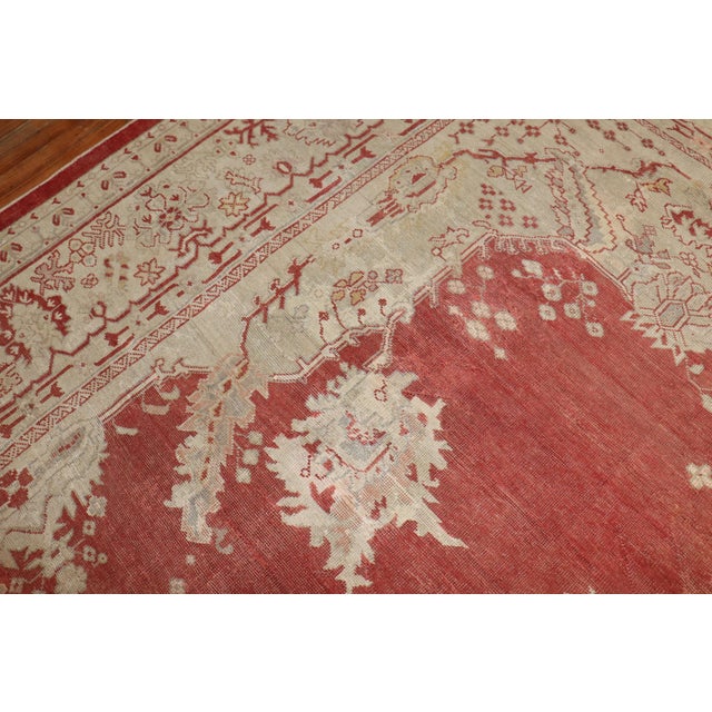 Antique Large Red Oushak Square Rug, 12'4'' X 14'1'' For Sale - Image 11 of 12