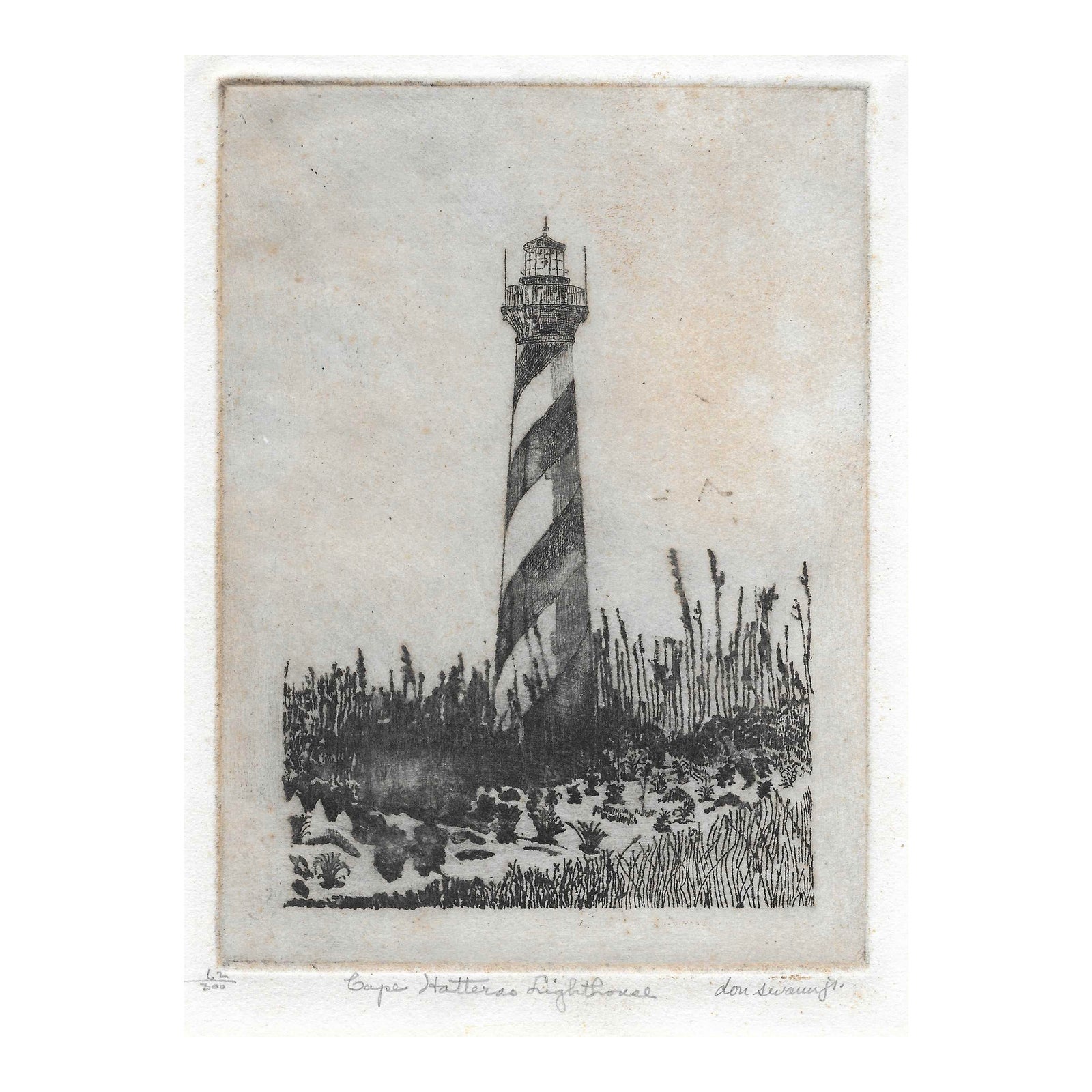Don Swann Jr Cape Hatteras Lighthouse Etching Chairish