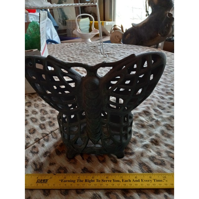 1990s Wrought Iron Butterfly Sculpture For Sale - Image 11 of 13