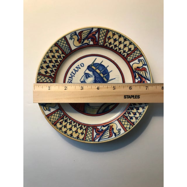 19th Century Paolo Rubolli Massimiano Italian Lustro Oro E Rubino Ceramic Plate For Sale - Image 4 of 6