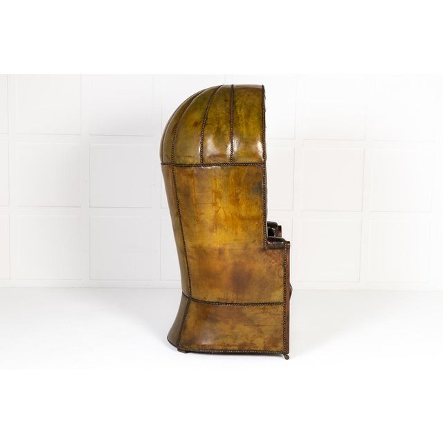 Large 18th Century English Leather Porters Chair For Sale - Image 5 of 17