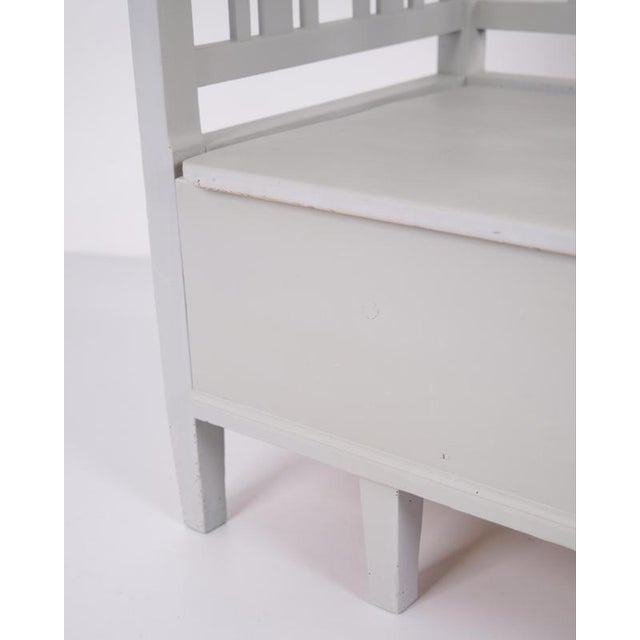 Gray Antique Swedish Bench in Grey Painted Pine, 1860s For Sale - Image 8 of 12