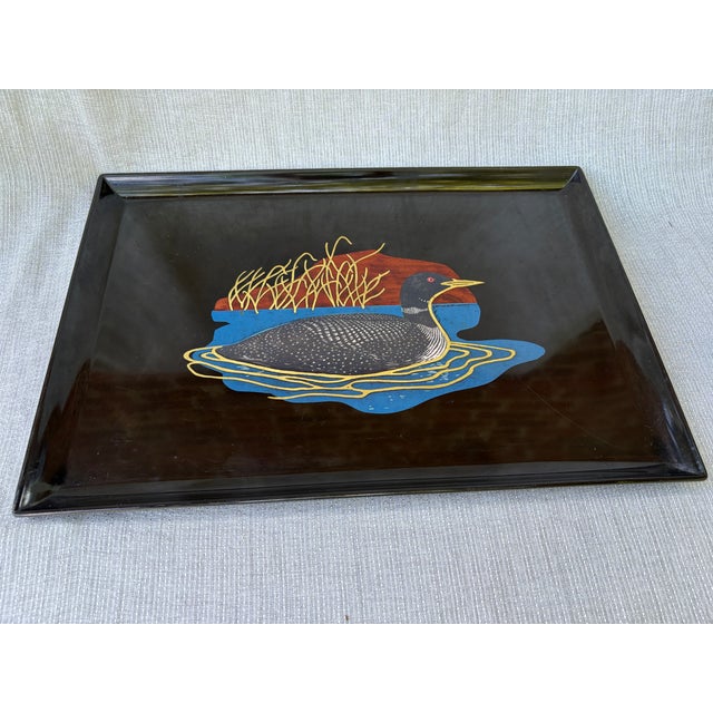 Mid-Century Modern Vintage Couroc of Monterey Duck Tray For Sale - Image 3 of 18