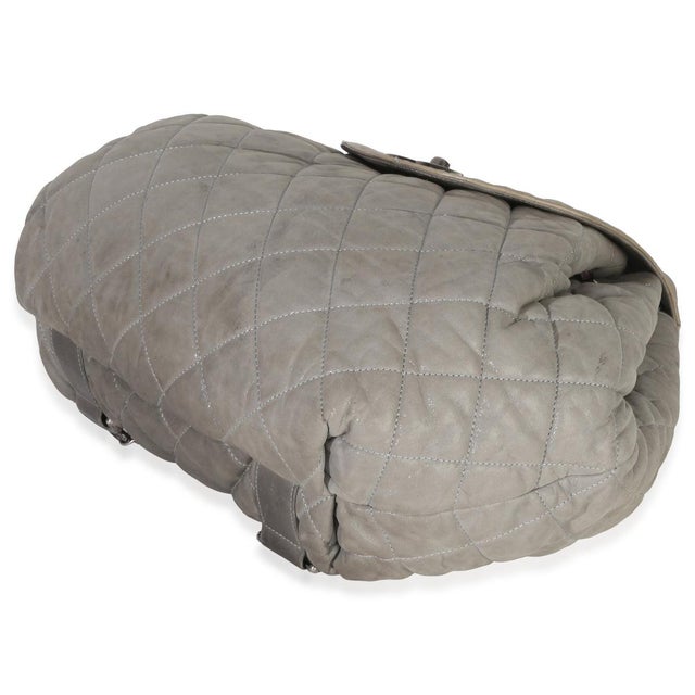 Grey Quilted Calfskin In The Mix Backpack For Sale In New York - Image 6 of 7
