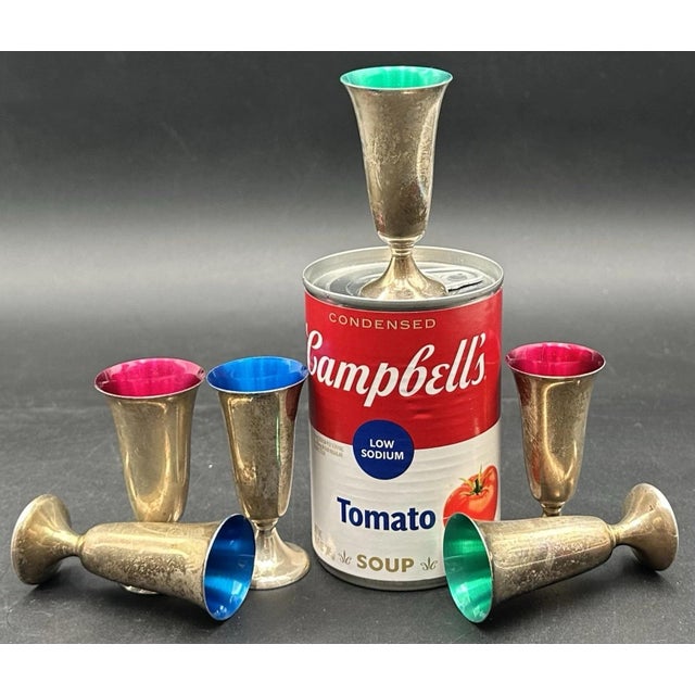Mid 20th Century Gorhan Sterling Silver 951 Cordial Shot Glasses 124 Grams - Set of 6 For Sale - Image 16 of 17