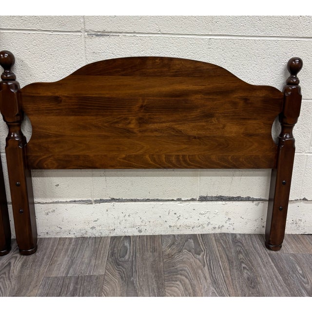 Vintage Twin Size Traditional Style Cannonball Headboard and Footboard For Sale In Kansas City - Image 6 of 9