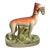 Vintage Staffordshire Style Whippet Dog With Fish For Sale