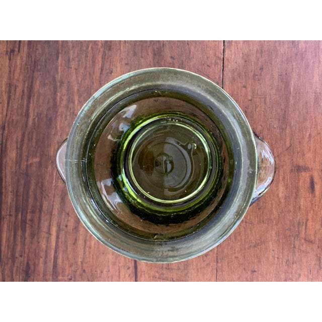 Transparent Early 20th Century Green Glass Canister Storage Jars, Spain Flour, Tea, 1960s For Sale - Image 8 of 18