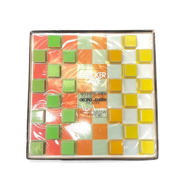 Rare mid-century checkers set designed by American op artist Richard Anuszkiewicz Manufactured by Danish design company...