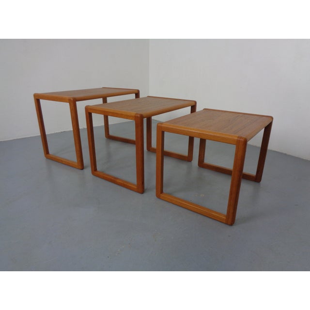 Mid-Century Modern Danish Teak Nesting Tables, 1960s, Set of 3 For Sale - Image 3 of 16