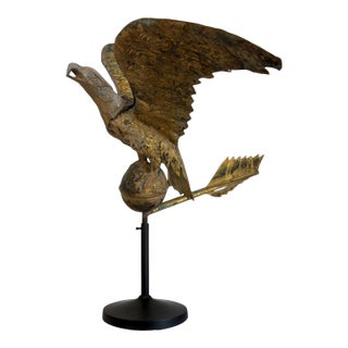 19th Century Gilt Copper and Zinc Eagle Weathervane, Attributed to J. L. Mott, Ca. 1875–1895 For Sale