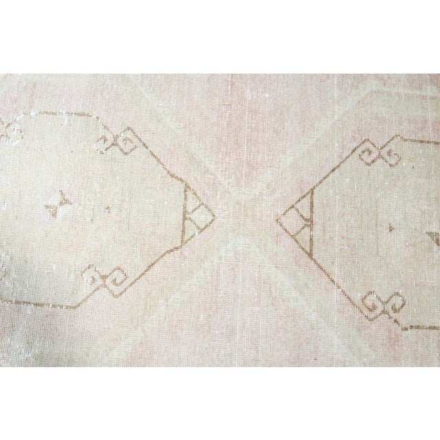 1970s Vintage Handmade Wool Cotton Pink Runner Rug For Sale - Image 11 of 11