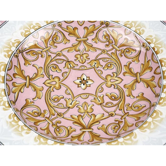 Pink Damask Plate by Deblona For Sale - Image 6 of 12