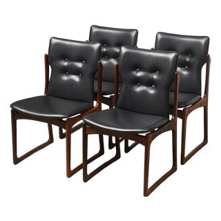 Rare Set of Danish Vamdrup Stolefabrik Rosewood Dining Chairs Vendor Vintage For Sale