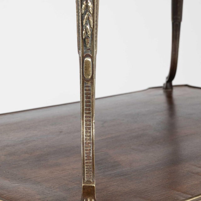 Metal 19th Century France Rich Walnut Brown Two-Tier Walnut Dessert Stand For Sale - Image 7 of 10