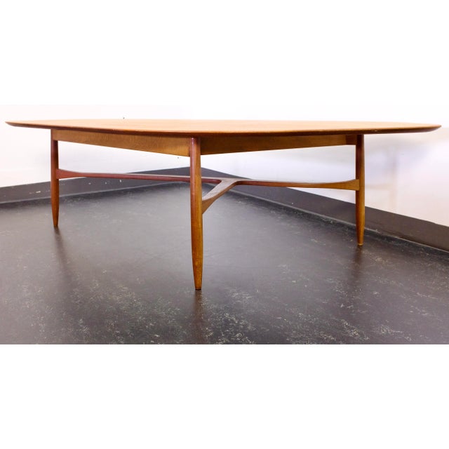 Wood Mid-Century Scandinavian Modern Boomerang Teak Coffee Table by Svante Skogh for Laauser, 1950s For Sale - Image 7 of 12