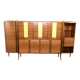 Large Wooden Cabinet with Parchment Panels by Gio Ponti, Italy For Sale