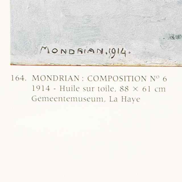 Piet Mondrian 1991 After Piet Mondrian "Composition No. 6", Full-Color Parisian Print For Sale - Image 4 of 7