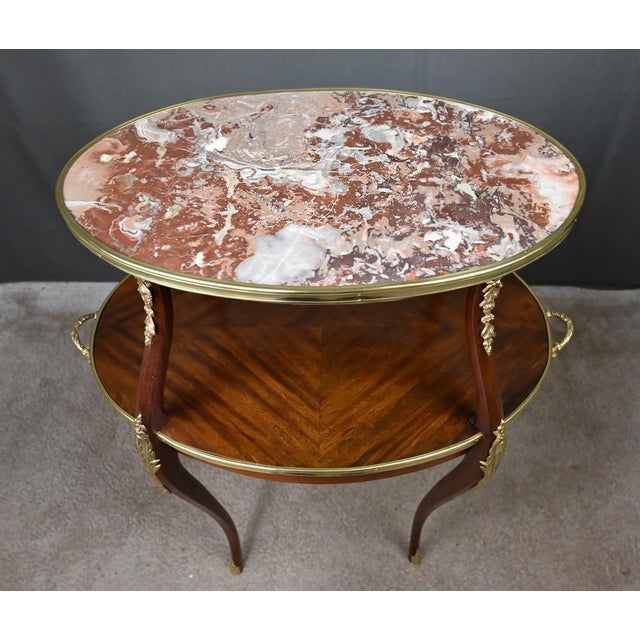 Louis XV Style Mahogany Veneer Tea Table, Early 20th Century For Sale - Image 5 of 18