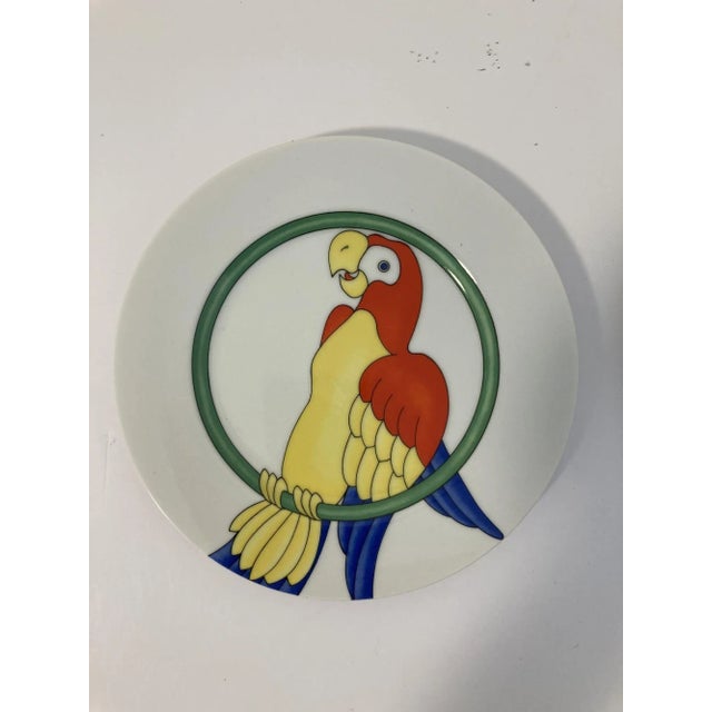 Vintage Parrots Decorative Plates by Fitz and Floyd Set of 4 For Sale - Image 4 of 13