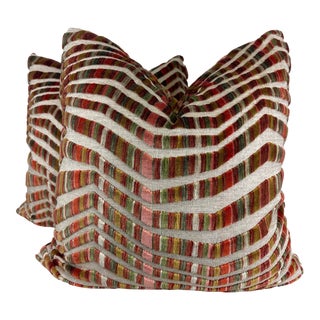 Opuzen "Tazza Velvet" in Mohave 22" Pillows-A Pair For Sale