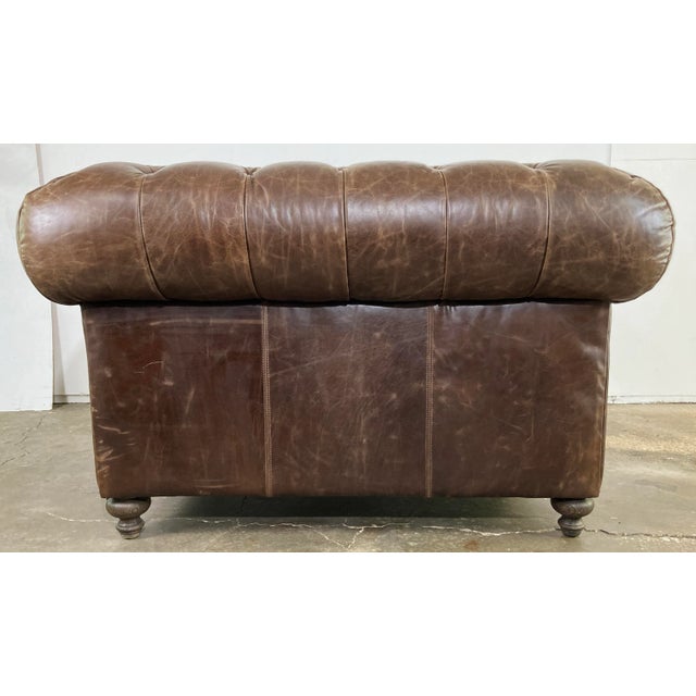 Vintage English Chesterfield Style Tufted Leather Chair For Sale In Kansas City - Image 6 of 11