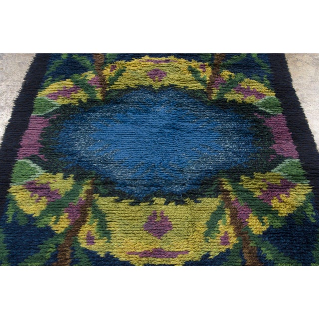 1950s Vintage Swedish Rya Wool Rug With Abstract Design by Rug & Kilim, 1950-1959 For Sale - Image 5 of 9