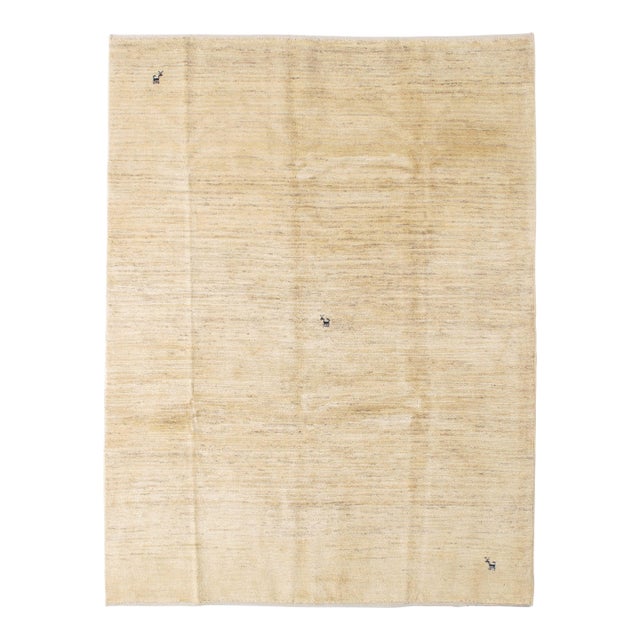 Vintage Hand-Knotted Persian Gabbeh Rug 6'0" X 7'11" For Sale