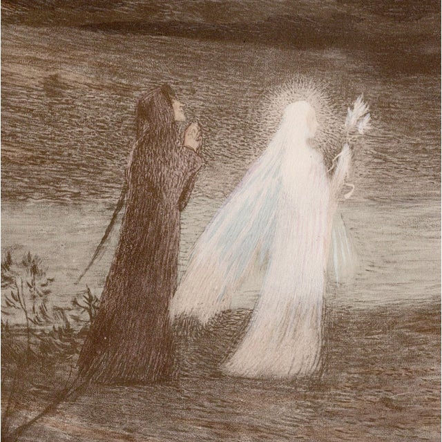 Henri Martin, Dante Meets Beatrix, 1898, Lithograph For Sale - Image 3 of 9
