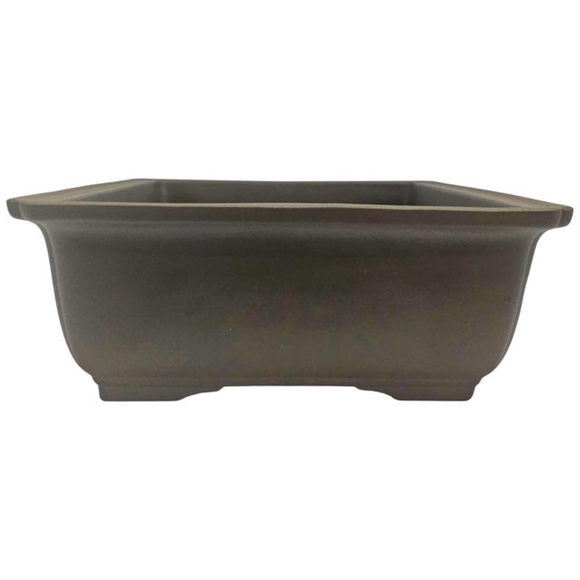 Mid-to-Late 20th Century Japanese Brown Rectangular Ceramic Bonsai Planter For Sale - Image 11 of 12