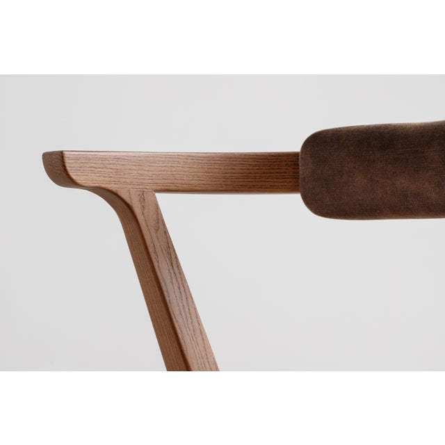 Modern Style Ash Solid Wood Dining Chair in Brown Color For Sale - Image 4 of 11