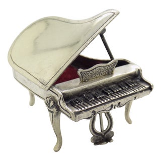 Vintage Italian Handmade Silver Piano Instrument Figurine, Tuscany, 1980s For Sale