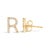 Contemporary 10K Yellow Gold 1/10 Cttw Diamond 'R' Initial Stud Earring For Sale - Image 3 of 5