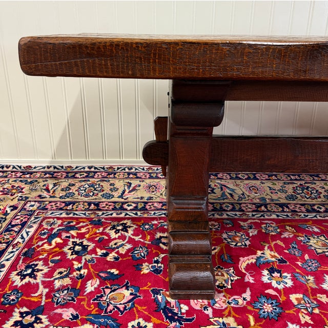 Antique French Dining Farmhouse Refectory Monastery Table Trestle Base Mid 19thC For Sale - Image 11 of 18