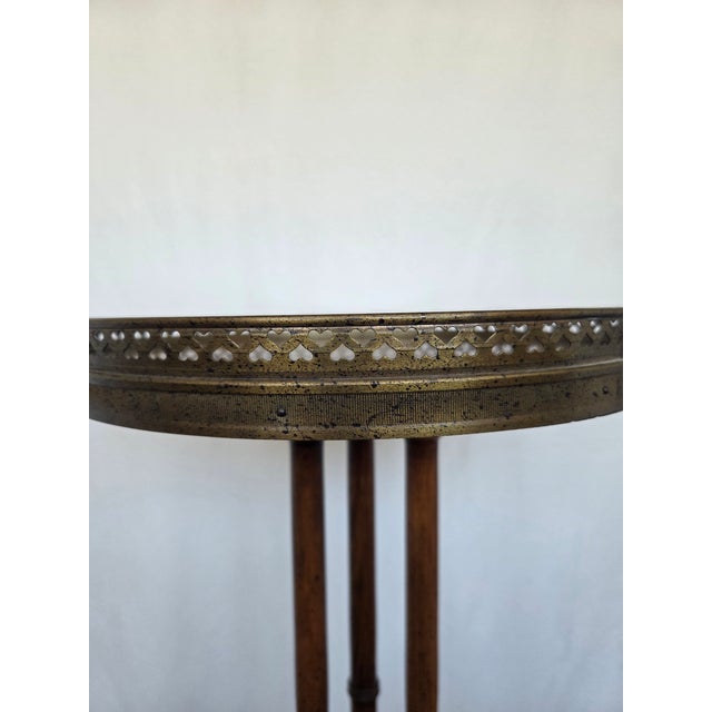 Lane Furniture 1960s Hollywood Regency Walnut Burl & Brass Lane Accent Table/Plant Pedestal Stand For Sale - Image 4 of 10