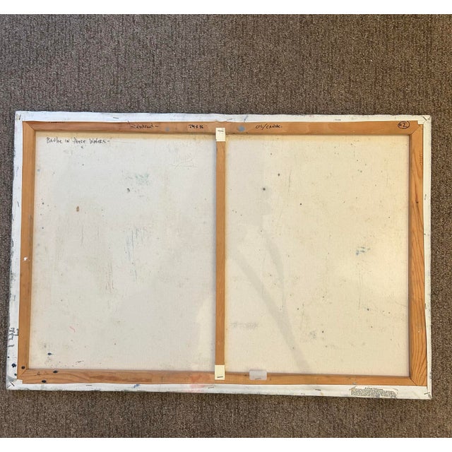 Bathe in These Waters Mixed Media on Canvas By, Ellen Reinkraut, Gallery Wrapped For Sale - Image 4 of 6