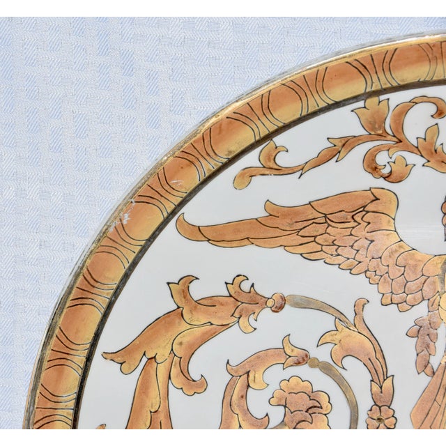 1950s Monumental Guild Medusa Angel Porcelain Neo-Classical Decoration Wall Plate For Sale In Palm Springs - Image 6 of 8