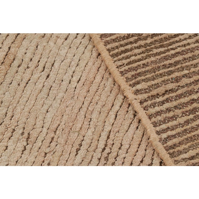 Textile Rug & Kilim’s Contemporary Textural Rug in Pink and Beige-Brown Tones For Sale - Image 7 of 7