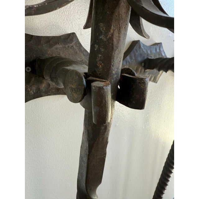 Set of Five Spanish Wrought Iron Sconces For Sale - Image 10 of 12