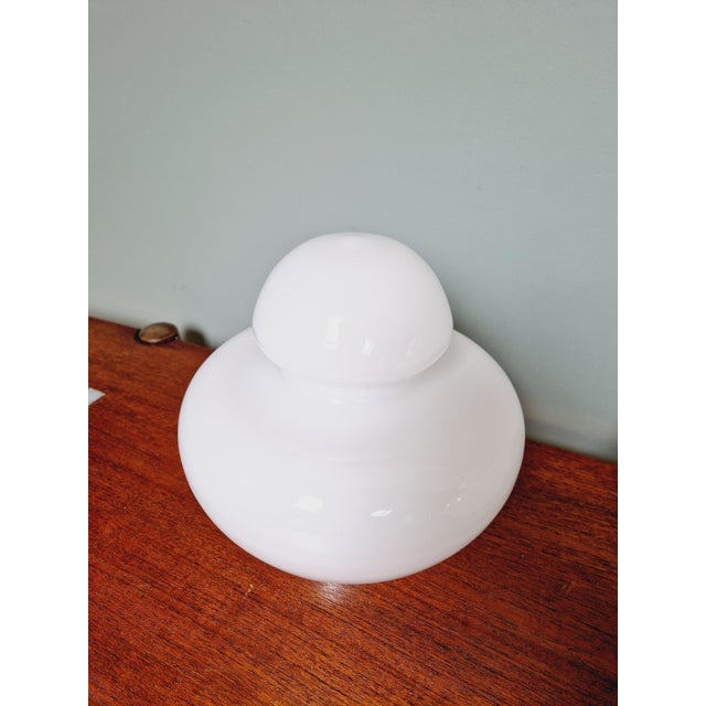 Space Age Table Lamp in White Opaline, 1970s For Sale - Image 9 of 15