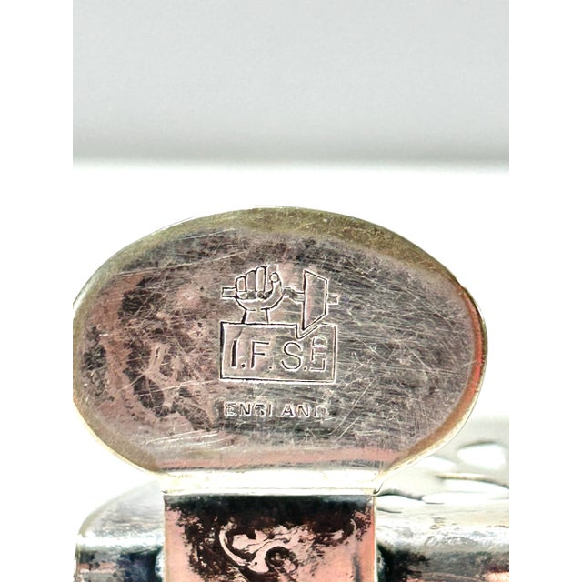 Silver 1950s English Silverplate Pierced Napkin Holder For Sale - Image 8 of 10