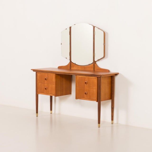 Mid-Century Modern Scandinavian Dressing Table with Adjustable Mirrors, 1960s For Sale - Image 15 of 15