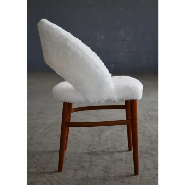 Frode Holm Vanity or Dressing Chair in Teak and Sheepskin, Denmark, 1950s For Sale In New York - Image 6 of 6