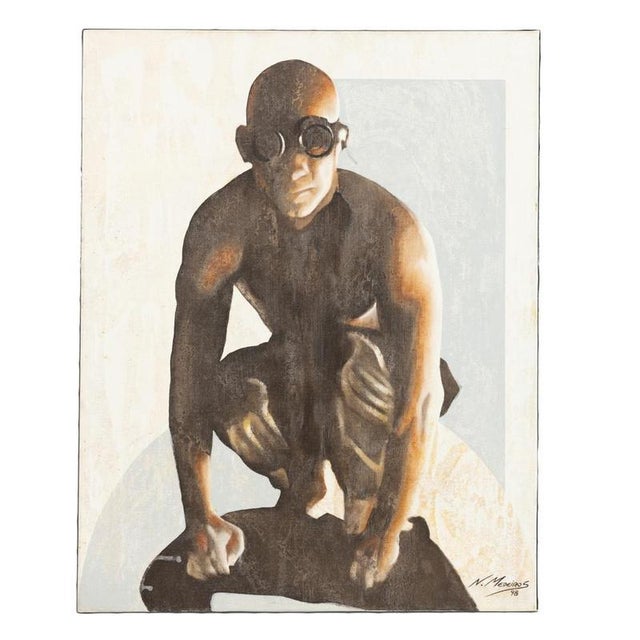 Nuno Medeiros, Vigilante I, 1990s, Oil on Canvas For Sale - Image 6 of 6