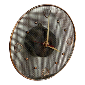 Mid Century Modern Copper Wire Mesh Wall Clock