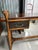 Paul Frankl Paul Frankl Styled Stacked Rattan Bamboo Desk. Vintage, Refurbished, Mahogany Desk or Entry Table. For Sale - Image 4 of 9