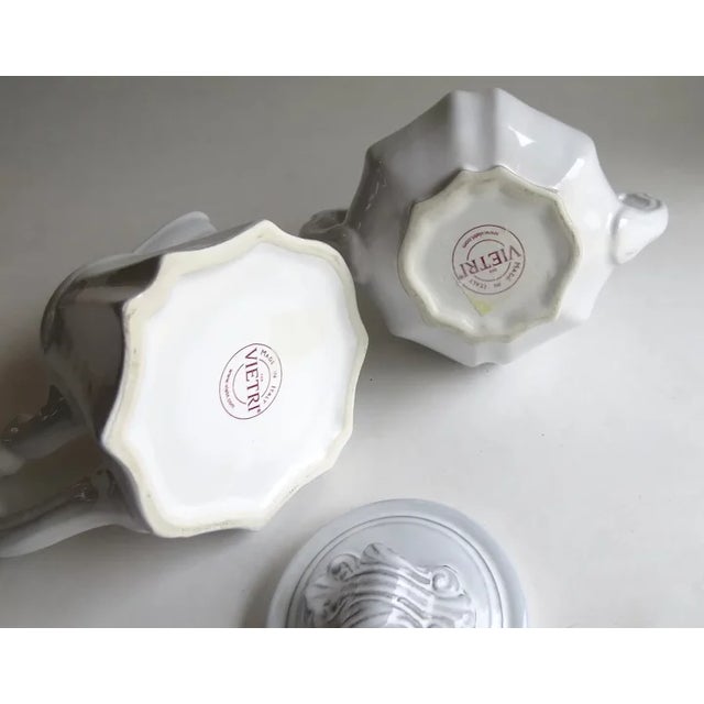 Vietri Antico Bianco Cream and Sugar - A Pair For Sale In Denver - Image 6 of 9