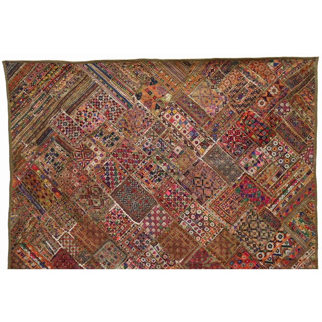 Vintage Embroidered Wall Hung Patchwork Tapestry, 1950s For Sale - Image 4 of 18